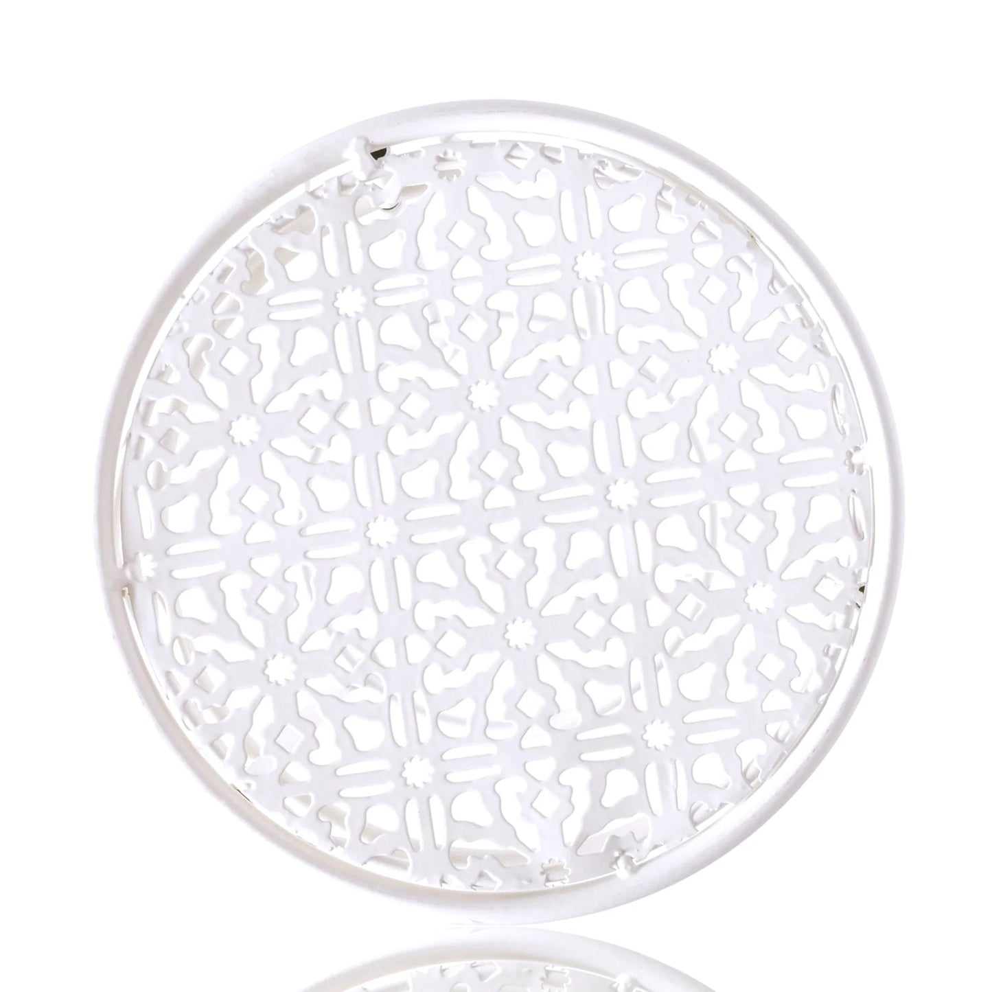 Hoher Beistelltisch weiß Metall Telefontisch Pflanzentisch Blumenständer Tisch-Miamonda