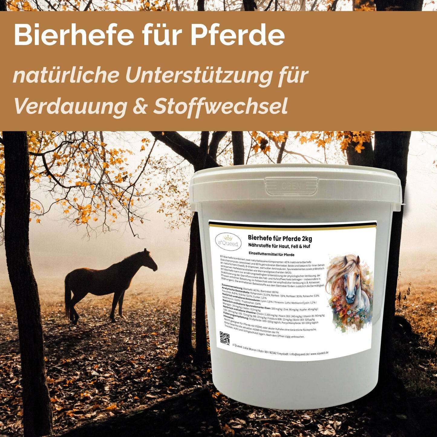 BT Bierhefe Pferd 2kg zur Unterstützung von Verdauung und Stoffwechsel