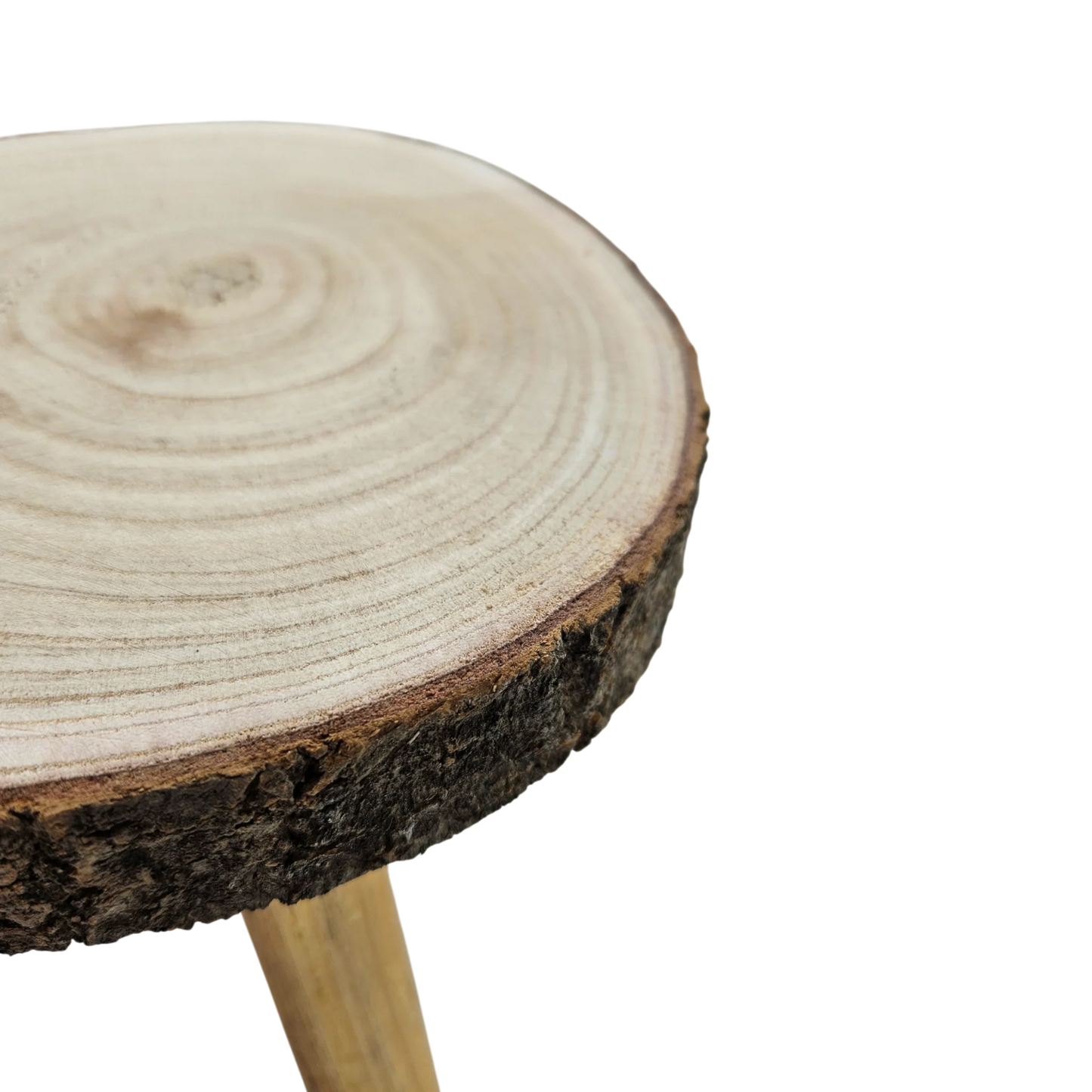 Rustikales Kerzentablett Baumscheibe auf Füßen natur 20-26 cm