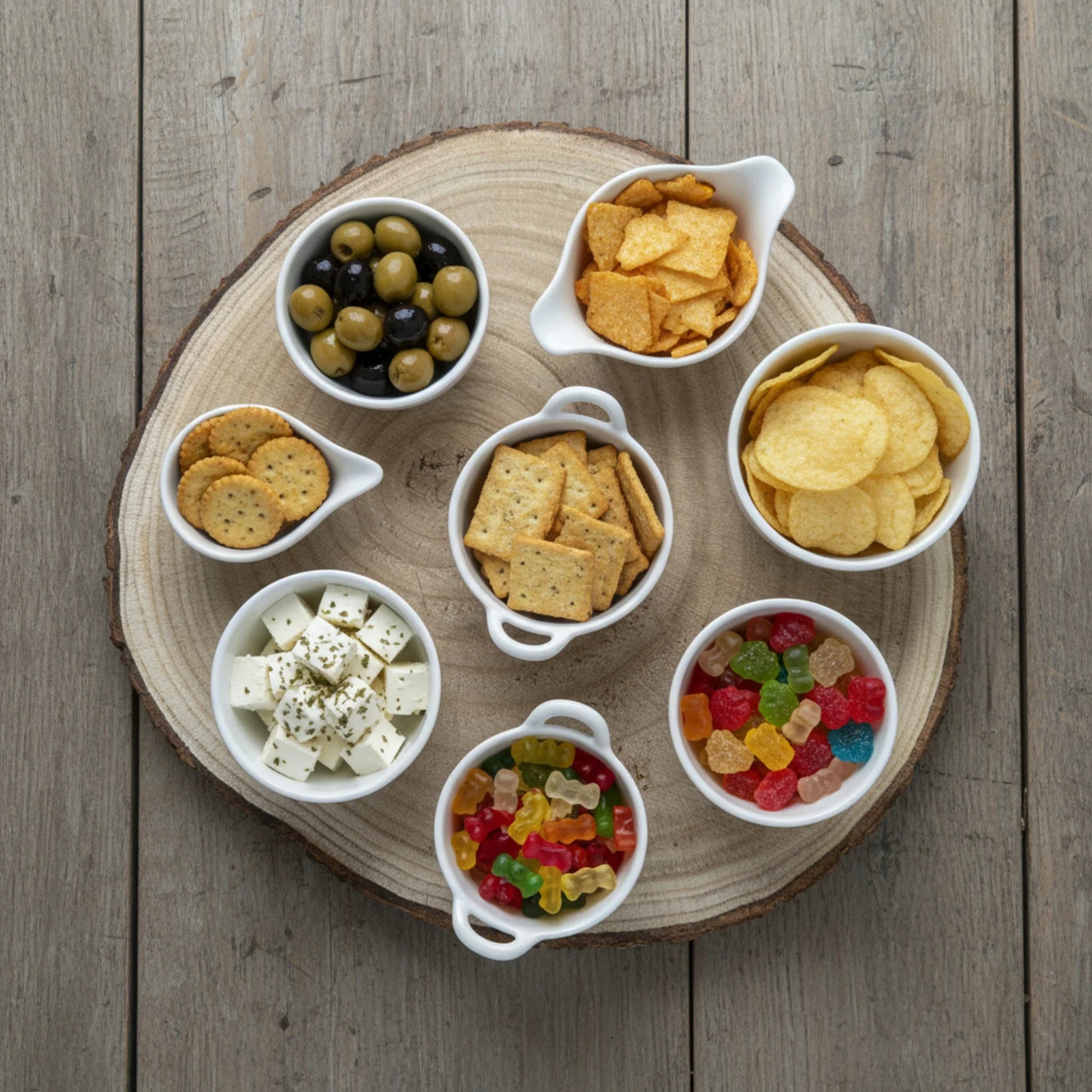 Rustikales Kerzentablett Baumscheibe auf Füßen natur 20-26 cm