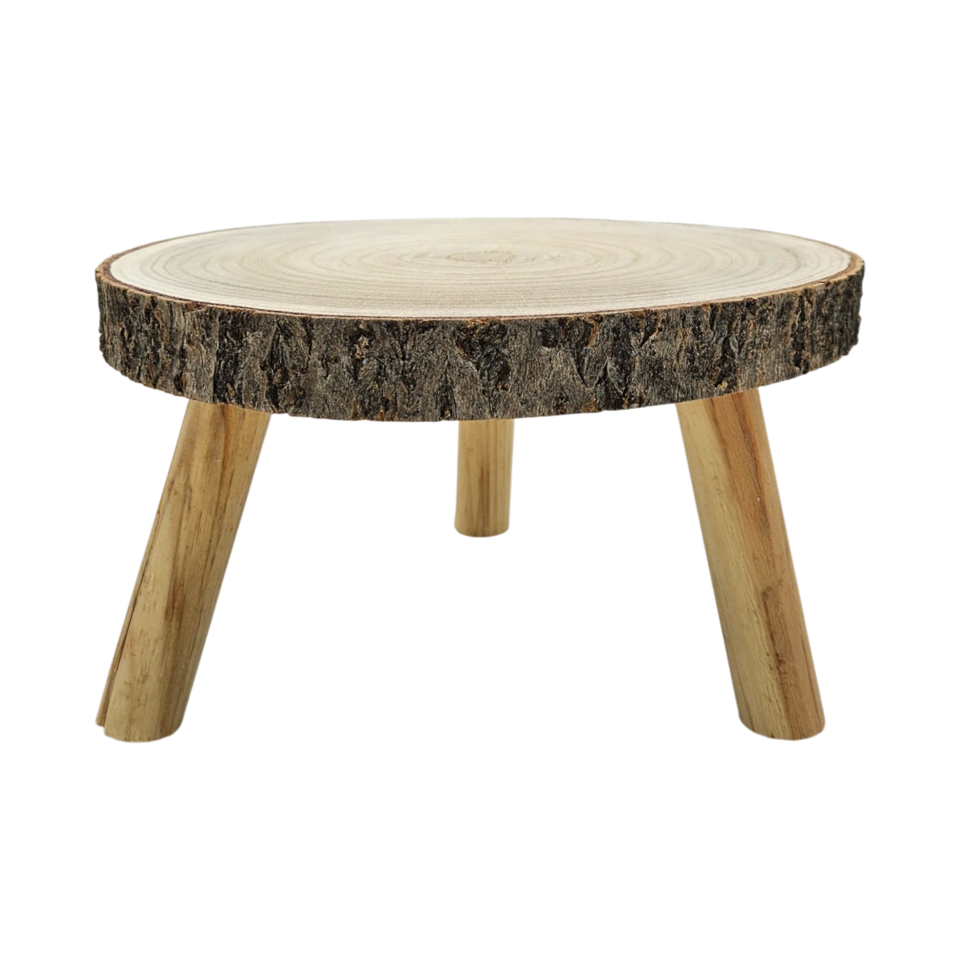 Rustikales Kerzentablett Baumscheibe auf Füßen natur 20-26 cm