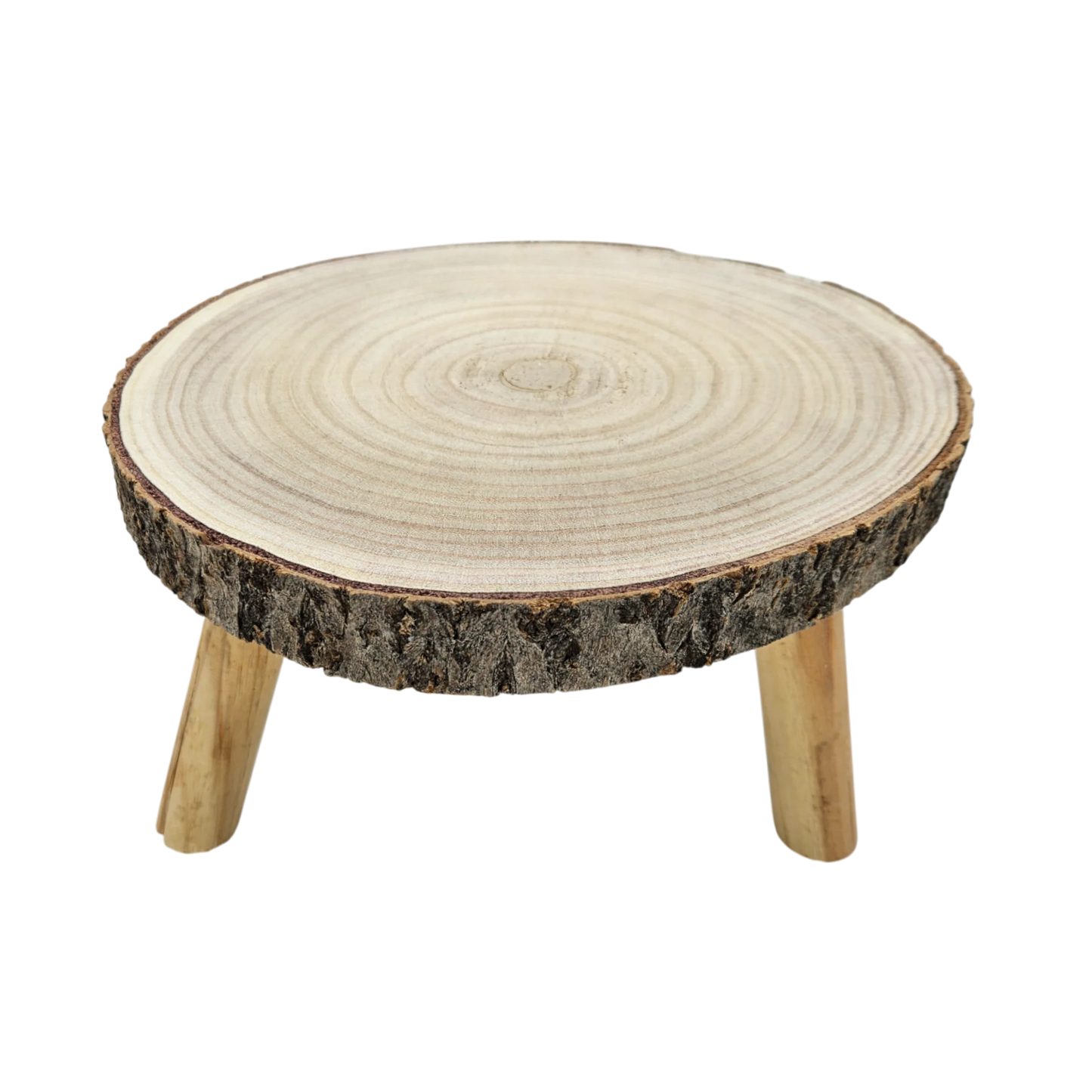 Rustikales Kerzentablett Baumscheibe auf Füßen natur 20-26 cm