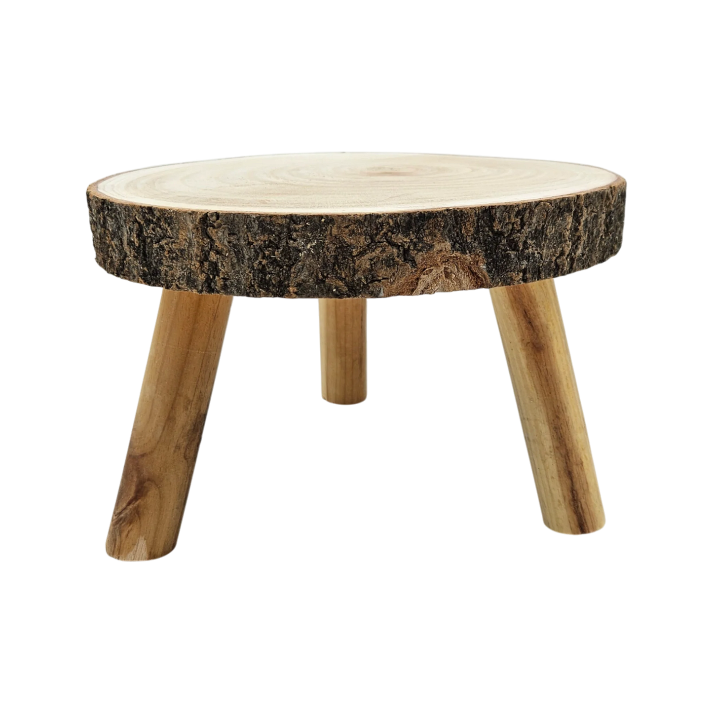 Rustikales Kerzentablett Baumscheibe auf Füßen natur 20-26 cm