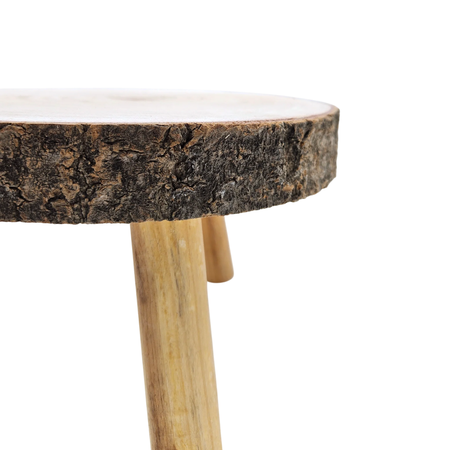 Rustikales Kerzentablett Baumscheibe auf Füßen natur 20-26 cm