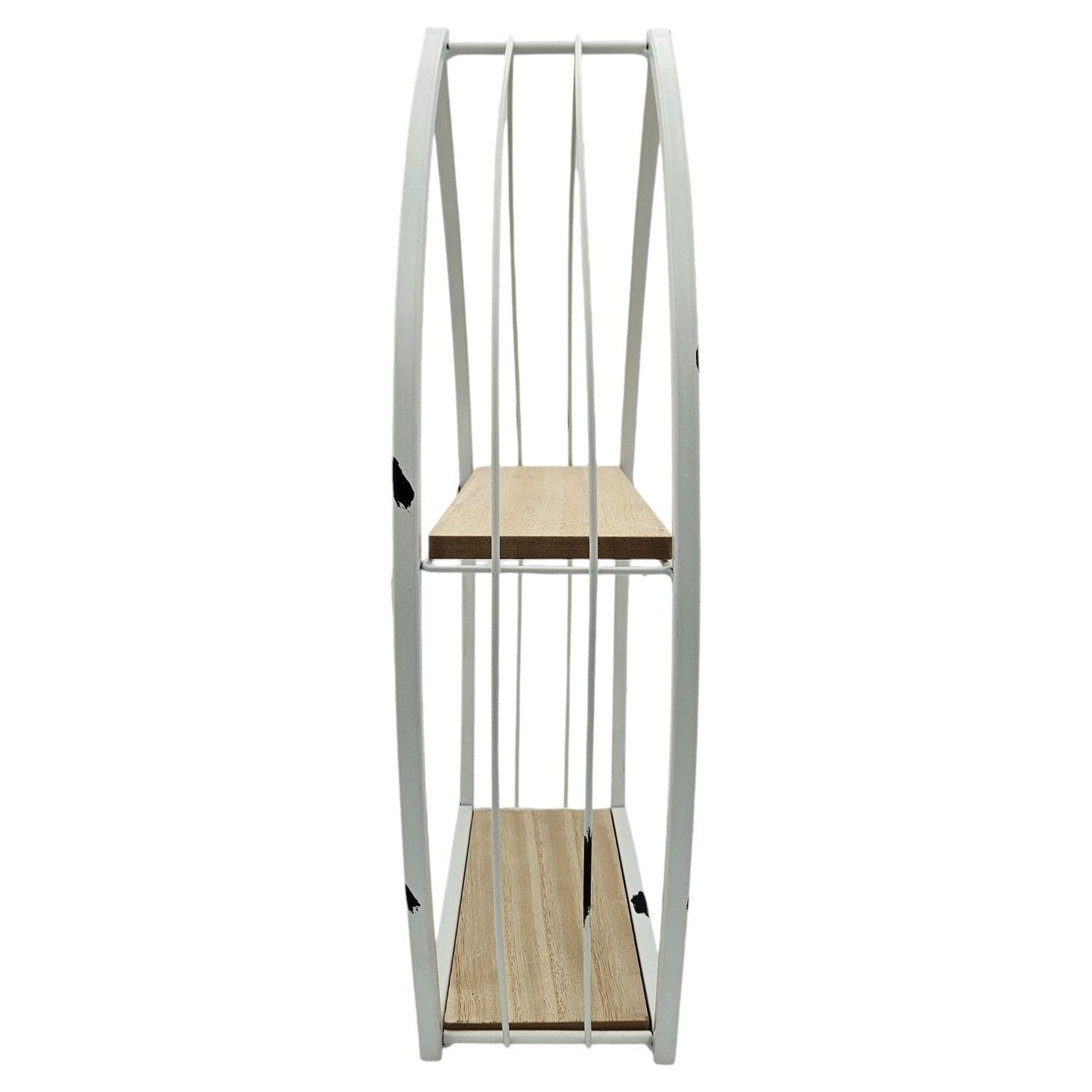 Maritimes Wandregal Boot Weiß Metall MDF-Holz 48x32x12 cm