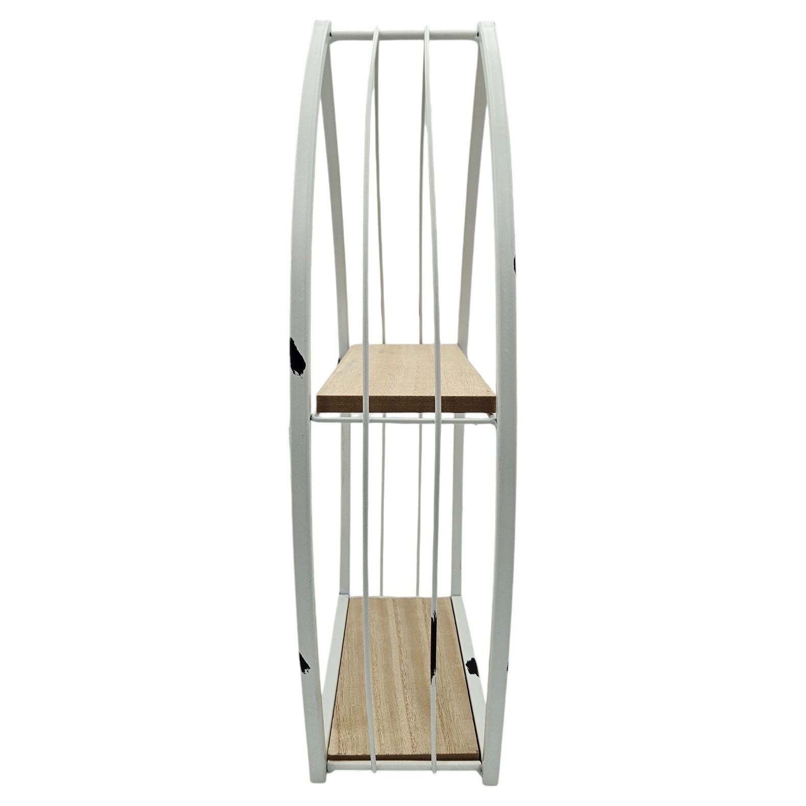 Maritimes Wandregal Boot Weiß Metall MDF-Holz 48x32x12 cm