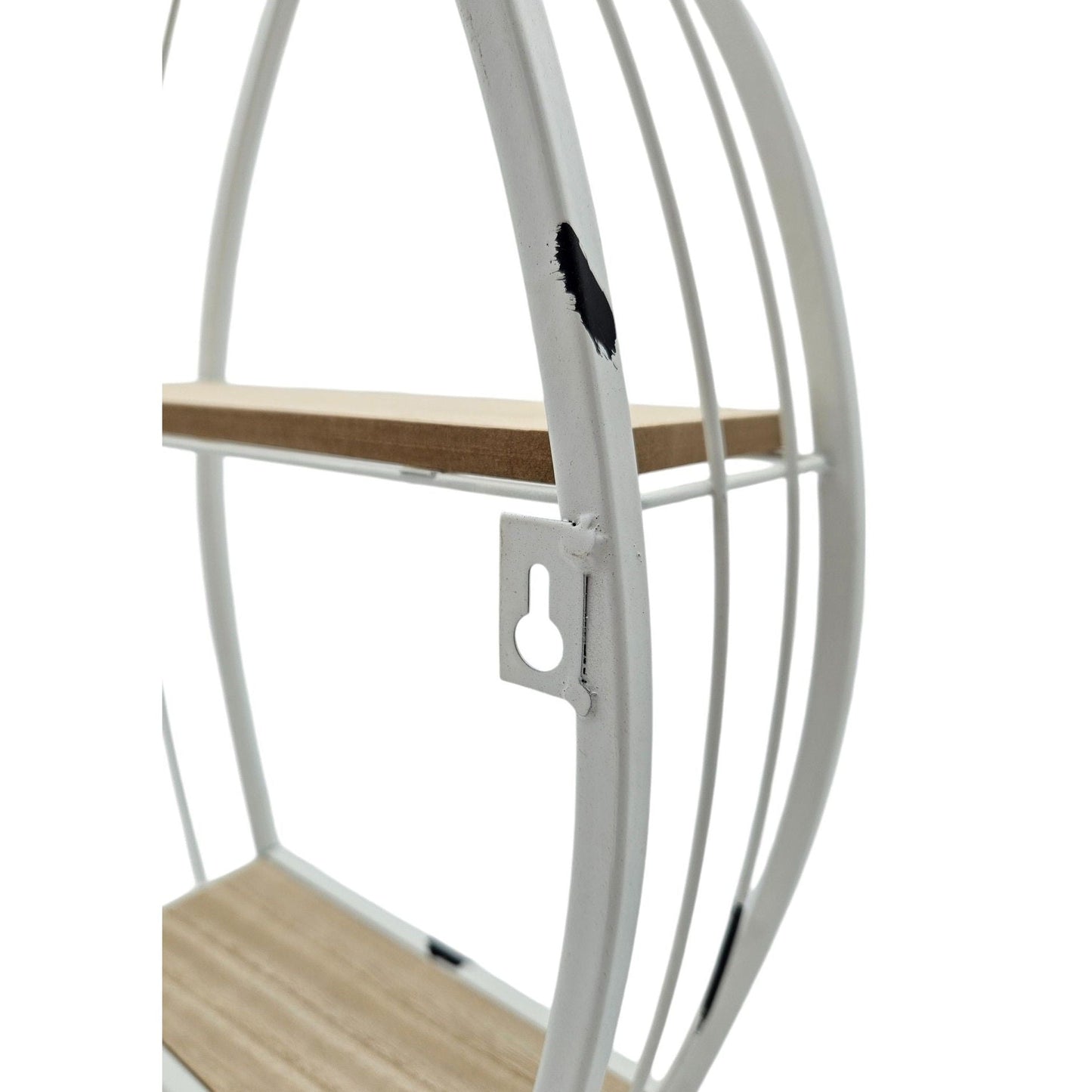 Maritimes Wandregal Boot Weiß Metall MDF-Holz 48x32x12 cm