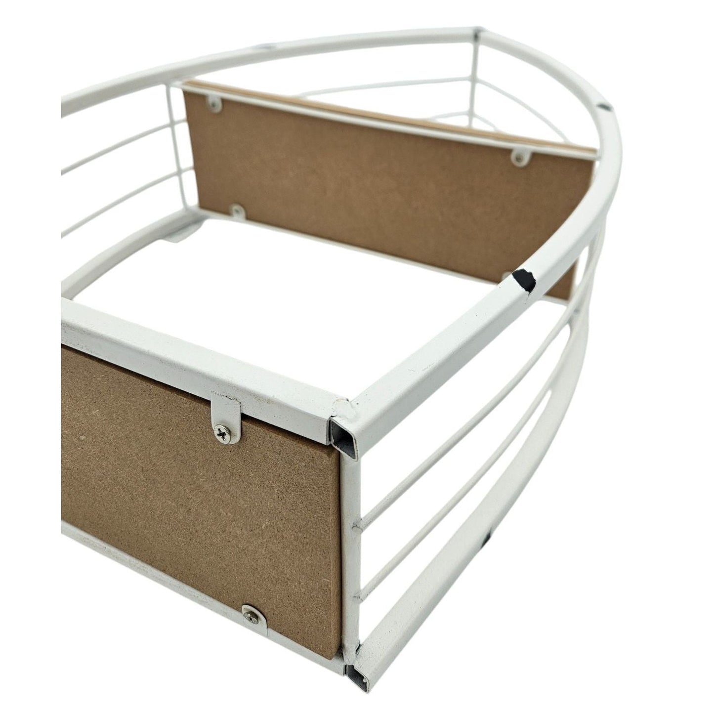 Maritimes Wandregal Boot Weiß Metall MDF-Holz 48x32x12 cm