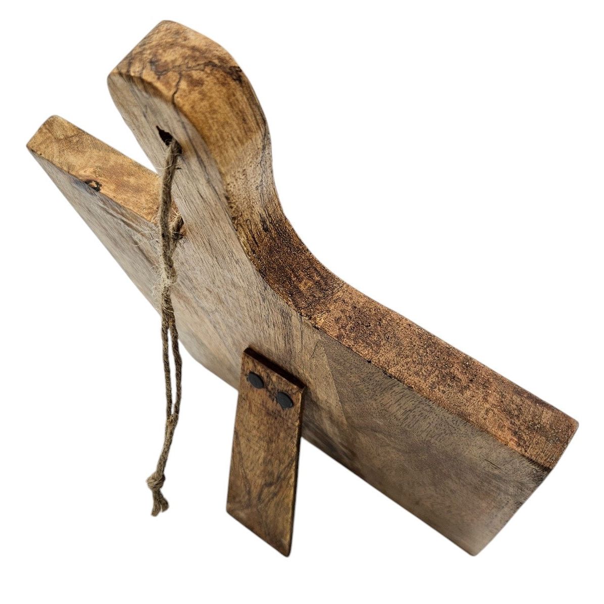 Praktischer Kochbuchhalter aus Mangoholz mit Transportgriff und Kordel