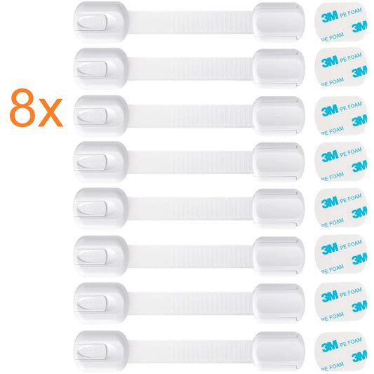 8er Set Kindersicherung Schrankschloss Schubladensicherung für Baby und Kinder-DREIKS