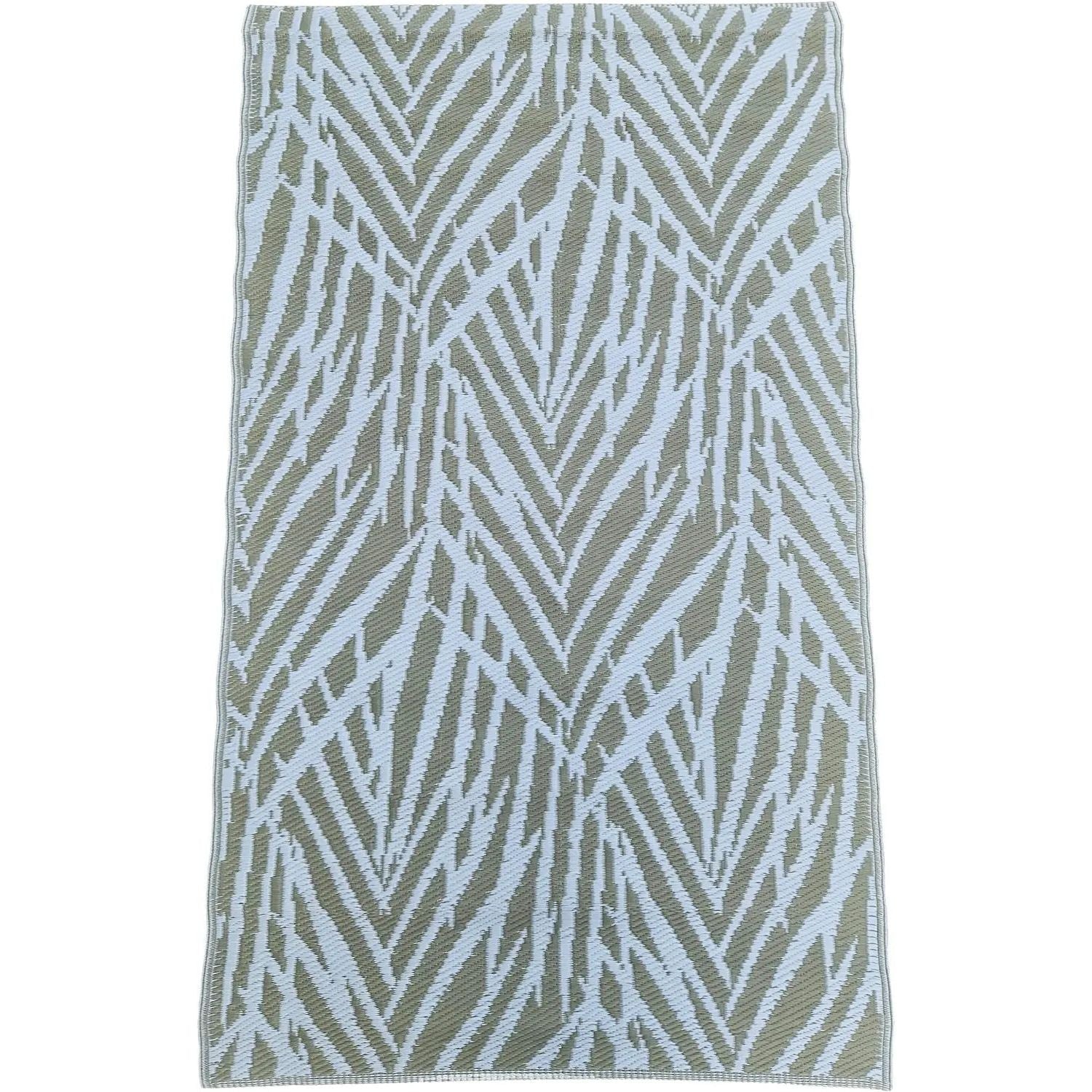 Teppich Outdoor Balkonteppich außen Balkon Terrasse taupe weiß 150 x 90