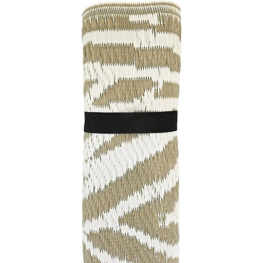 Teppich Outdoor Balkonteppich außen Balkon Terrasse taupe weiß 150 x 90