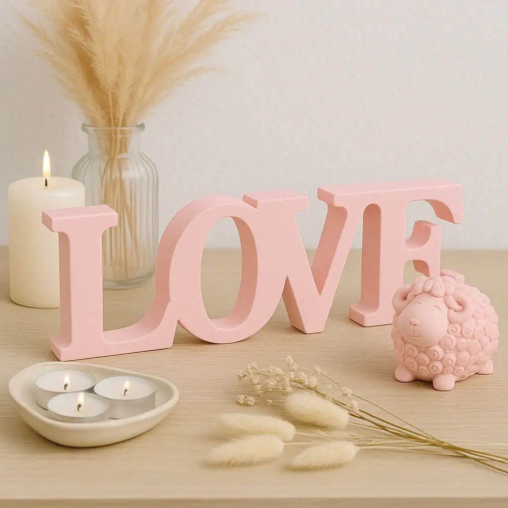 Handgefertigter LOVE Deko Schriftzug für emotionale Wohnakzente