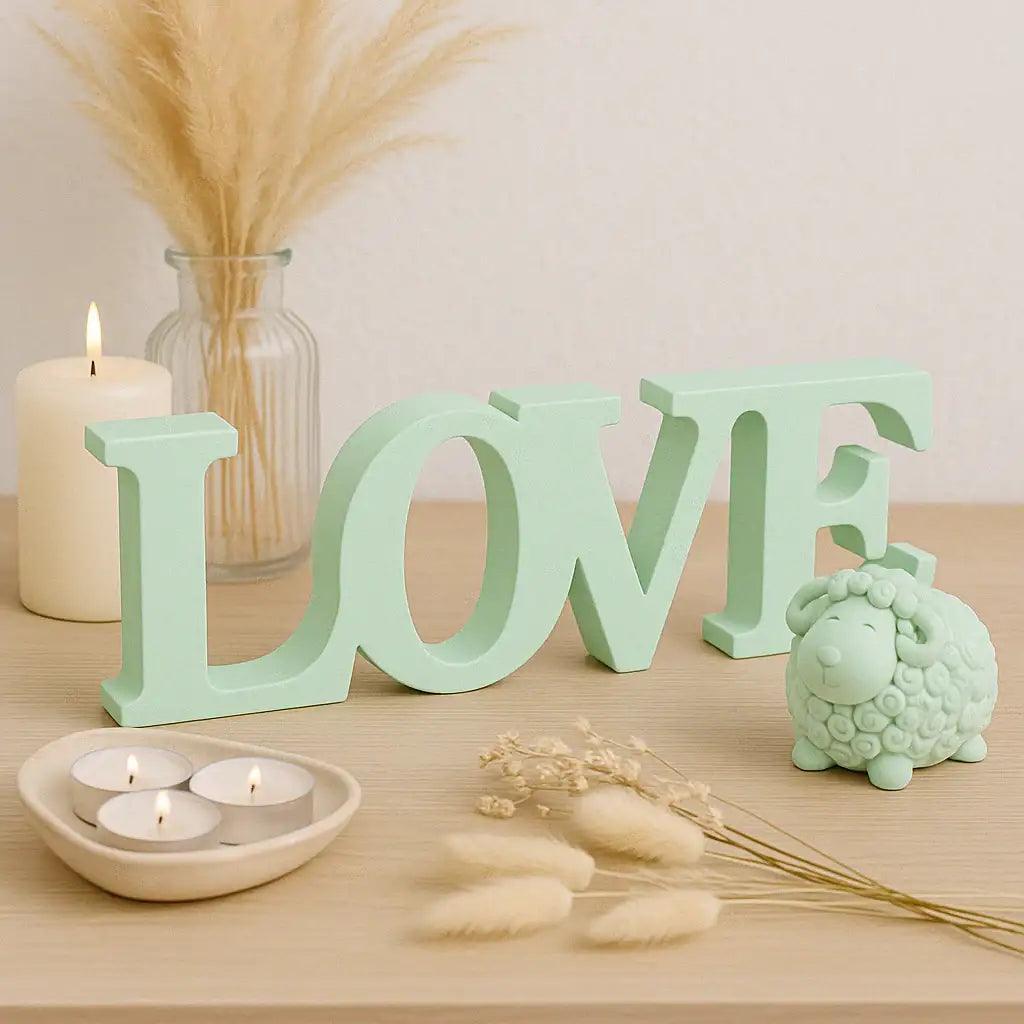 Handgefertigter LOVE Deko Schriftzug für emotionale Wohnakzente