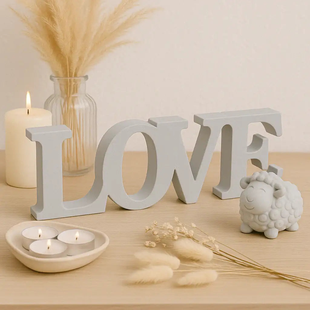 Handgefertigter LOVE Deko Schriftzug für emotionale Wohnakzente