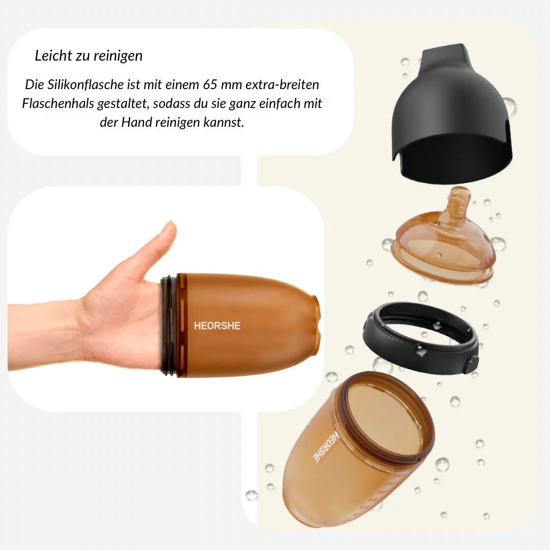 Weithals Babyflasche 240ml für naturnahes entspanntes Füttern