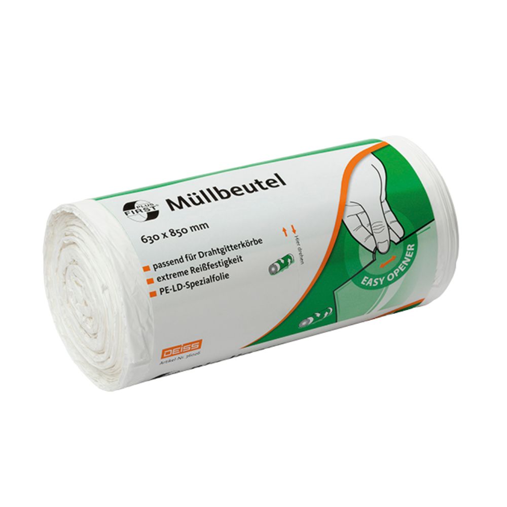 Premium Müllsäcke 80 Liter reißfest mit Easy Opener und LDPE Folie Weiß-Altruan