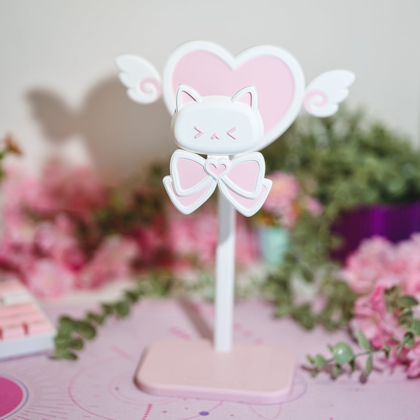 Katzenförmiger Kopfhörerhalter mit Zubehör für Schreibtisch