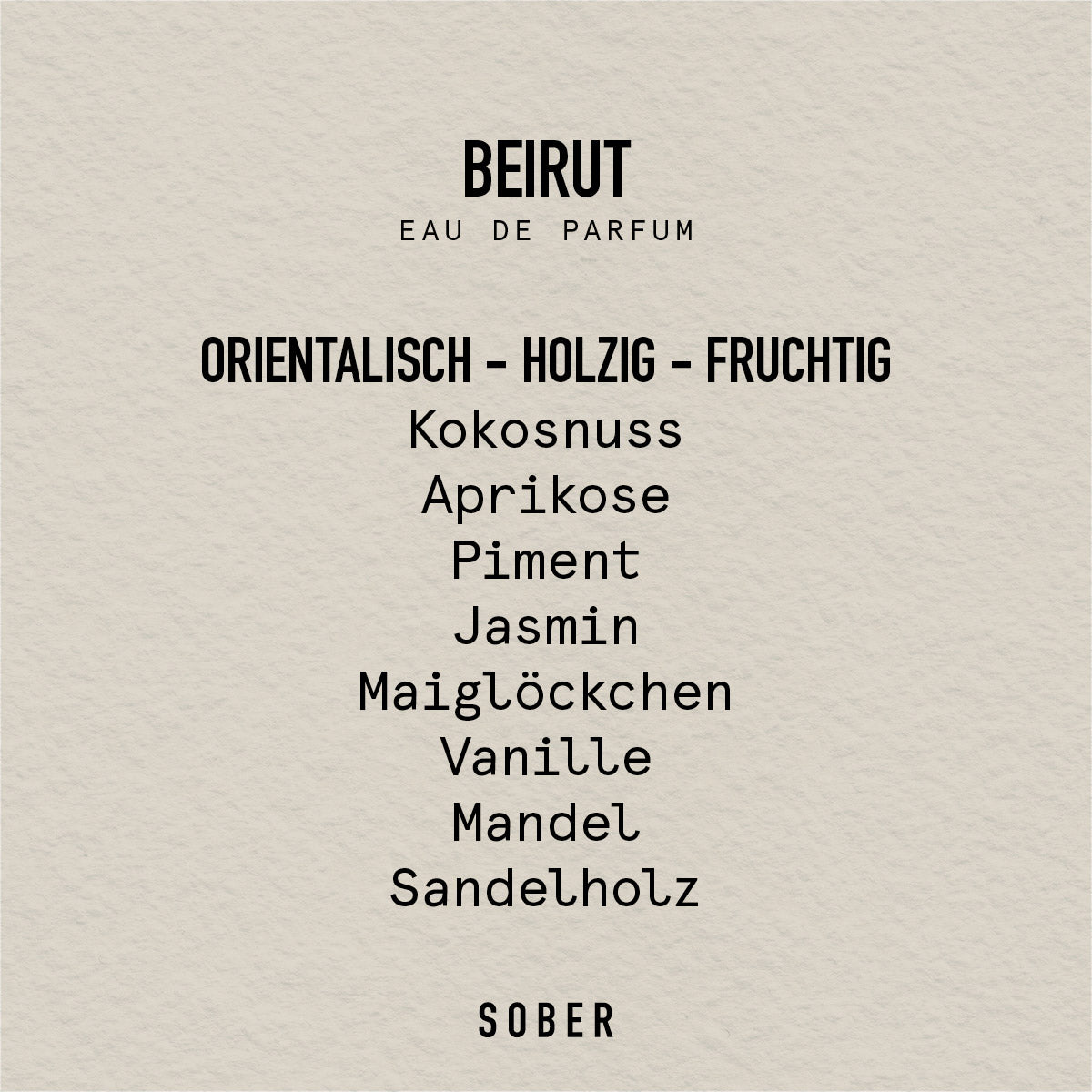 Beirut Eau de Parfum Unisex 50ml Orientalisch Holzig Fruchtig-sober