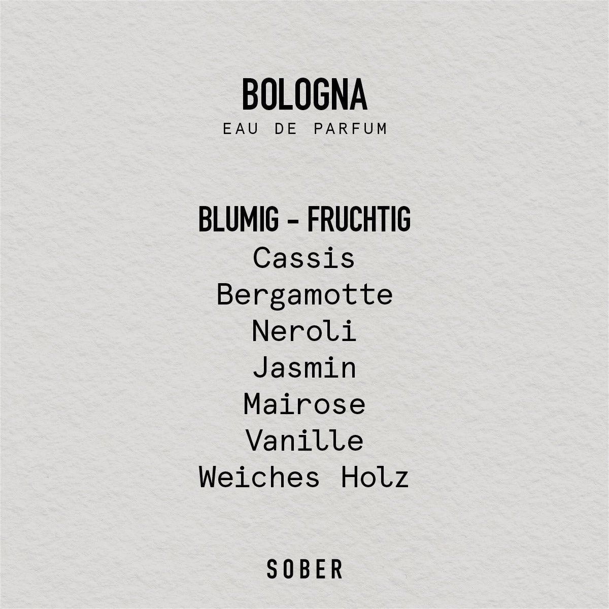 BOLOGNA Eau de Parfum Unisex 50ml Blumig Fruchtiger Duft-sober