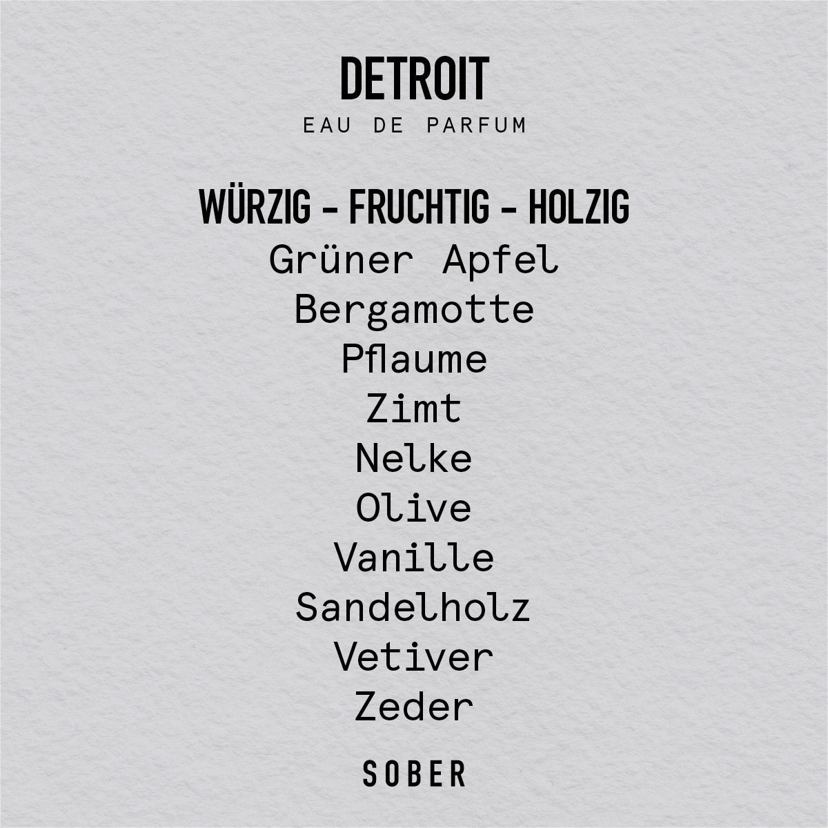 Detroit Eau de Parfum Unisex 50ml würzig fruchtig holzig-sober