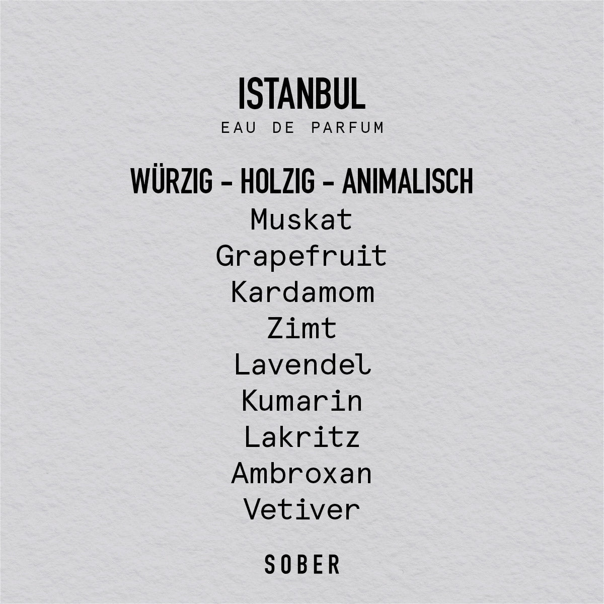 Istanbul Eau de Parfum unisex 50ml würzig holzig animalisch Duft-sober
