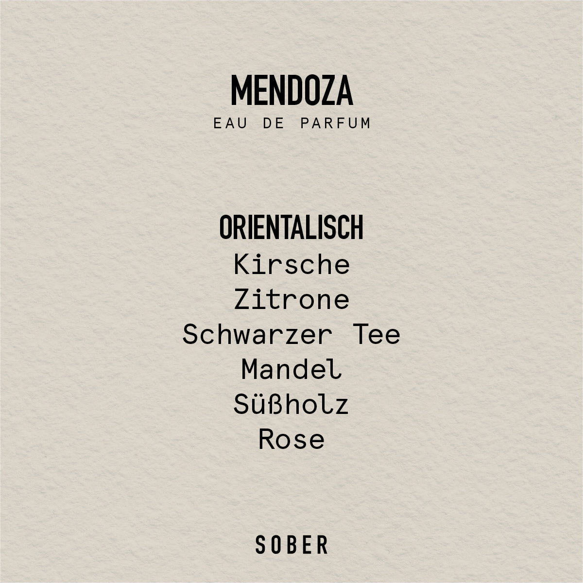 MENDOZA Eau de Parfum Unisex 50ml Orientalischer Duft mit Kirsche und Schwarzem Tee-sober