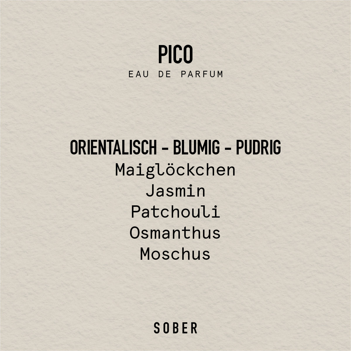 PICO Eau de Parfum 50ml Unisex orientalisch blumig pudrig-sober
