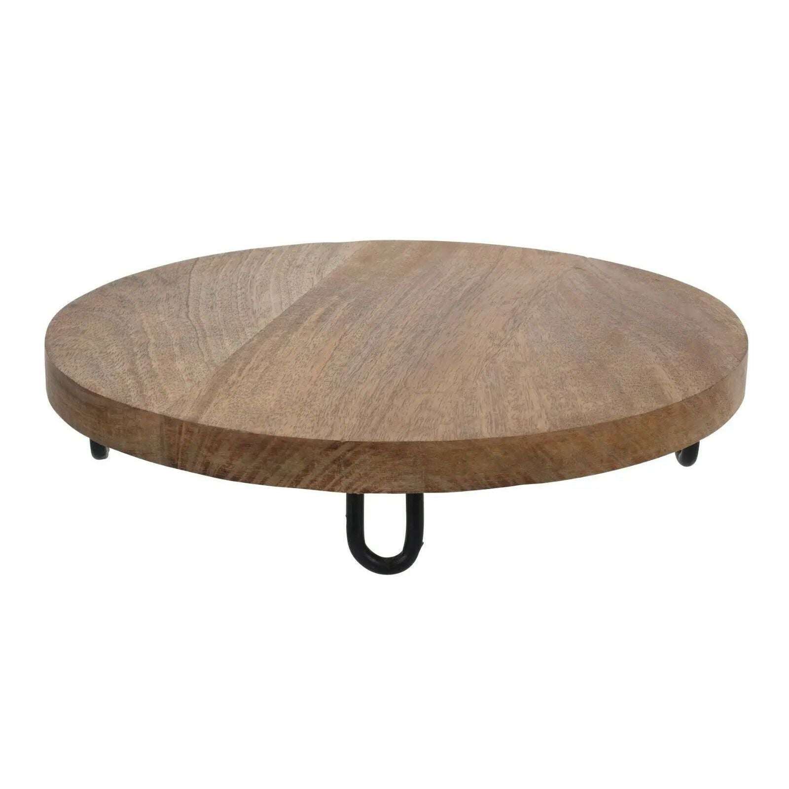 Dekobrett Holz Mangoholz Holzbrett Brett Schale Mango Teller mit Füßen Ø 30 cm