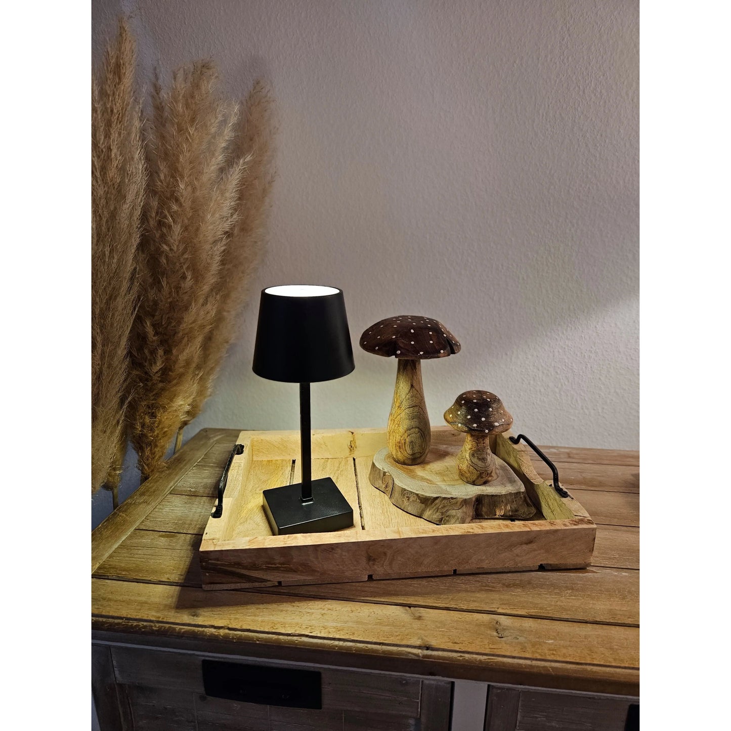 Tablett Dekotablett Holz Mango braun Deko Tischdeko Kerzentablett Holztablett Mittel: 46 x 31 cm