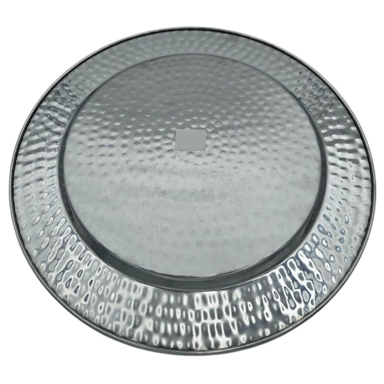 Dekoteller Kerzentablett Metallteller XXL 45 cm Silber