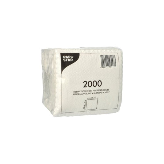 Dessertdeckchen 15x15 cm, weiß, für Desserts und Gebäck, 2000 Stü