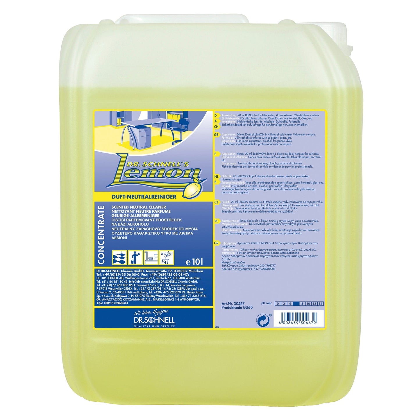 Lemon Duft Neutralreiniger für alle wasserfesten Oberflächen-mundizio