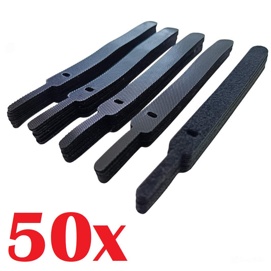 50x Klett Kabelbinder Klettband Schlaufenband 15 cm Schwarz-DREIKS