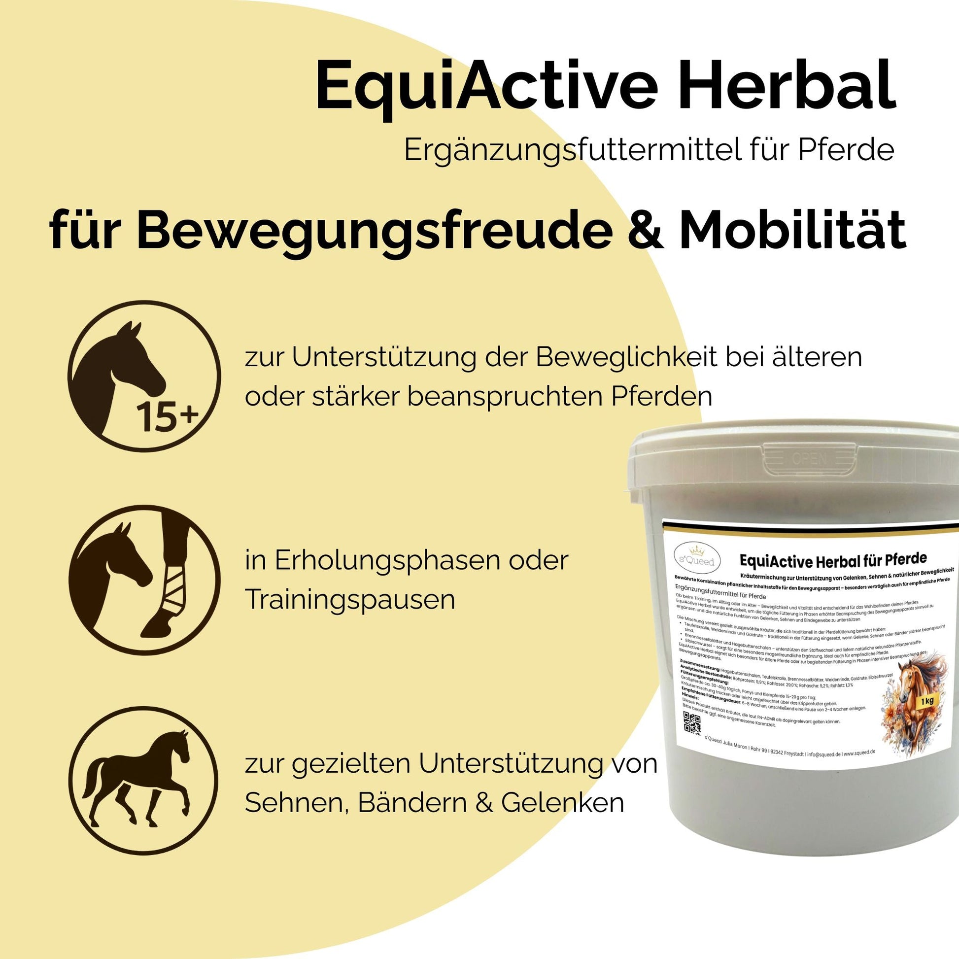 EquiActive Herbal 1kg – Kräutermischung zur Unterstützung von Beweglichkeit & Vitalität beim Pferd
