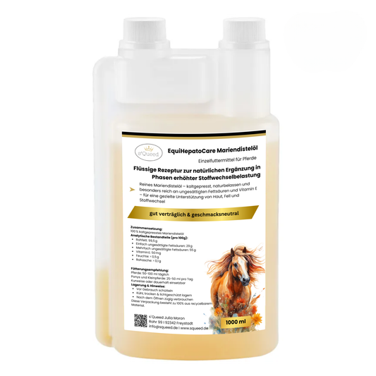1000ml Mariendistelöl für Pferde zur Unterstützung von Leber und Fell