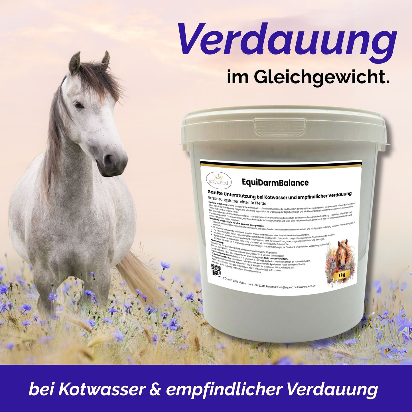 EquiDarmBalance 1kg natürliches Zusatzfutter bei Kotwasser und sensibler Verdauung