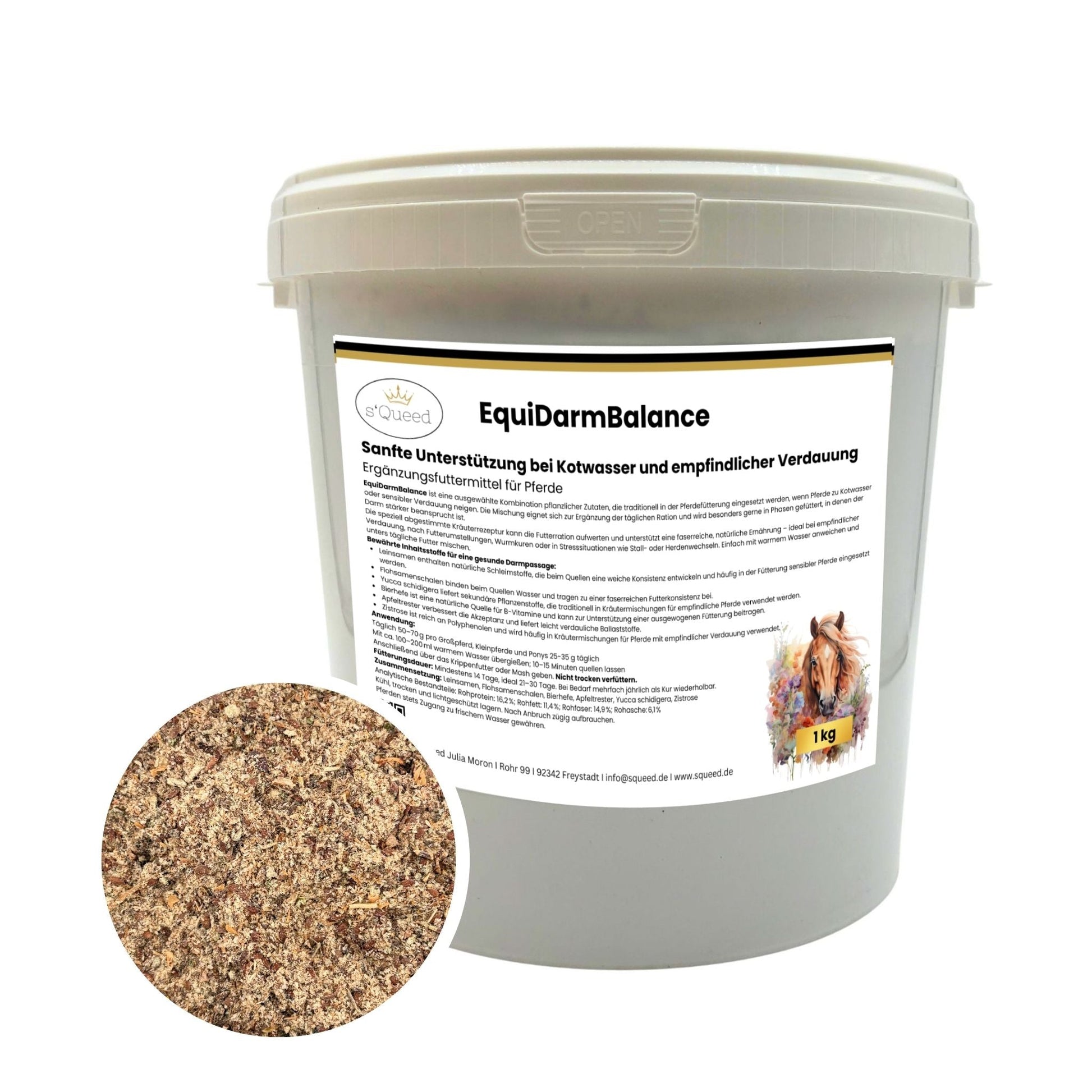 EquiDarmBalance 1kg natürliches Zusatzfutter bei Kotwasser und sensibler Verdauung