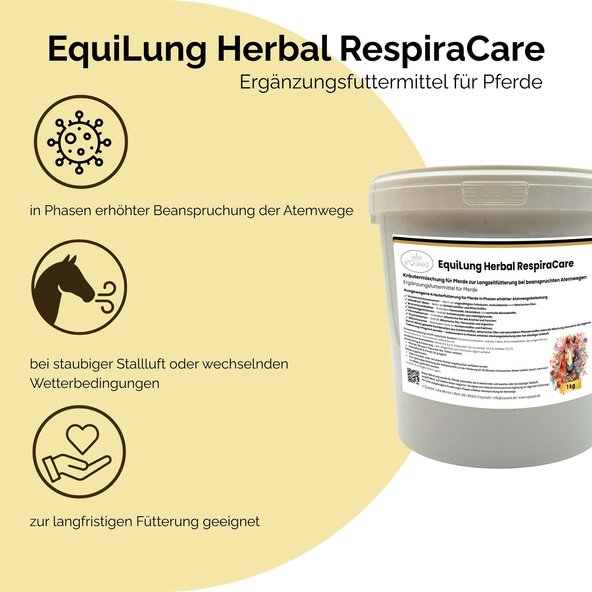 EquiLung Herbal RespiraCare – Kräutermischung für Pferde zur Langzeitfütterung bei beanspruchten Atemwegen