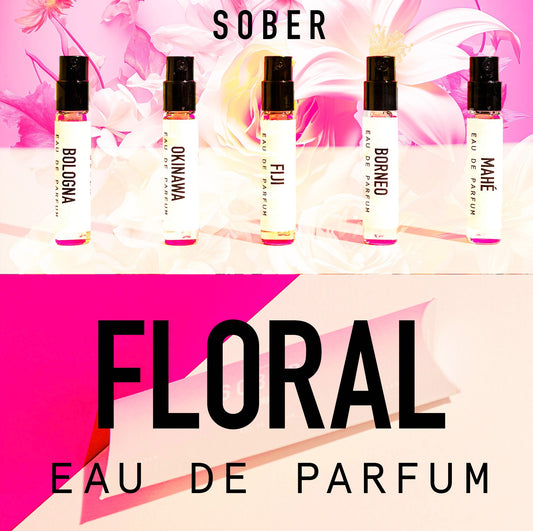 Discovery Set Floral mit fünf Unisex Düften und 20 Prozent Gutschein-sober