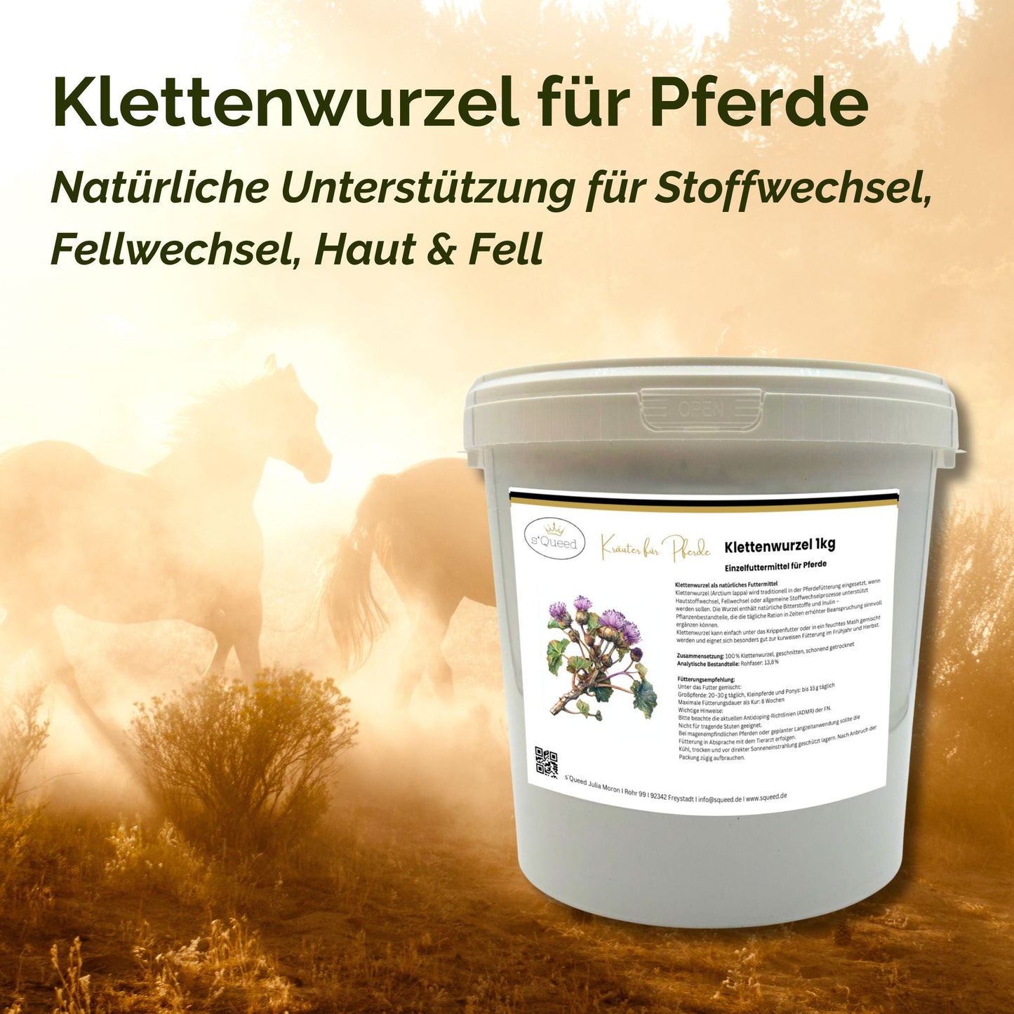 Klettenwurzel Pferd 1 kg natürliche Unterstützung für Haut und Fell