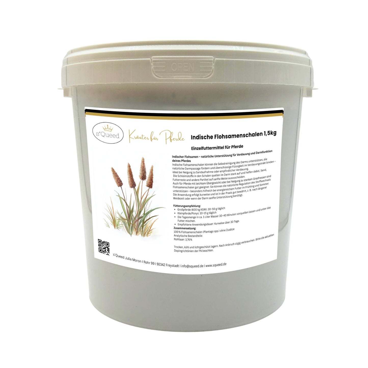 Indische Flohsamenschalen 1 5 kg für Pferde bei Kotwasser und Verdauung