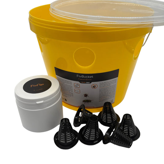 FlyNip FliegenEimer mit natürlichem Lockstoff für effektiven Fliegenschutz