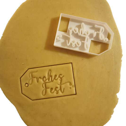 Keksausstecher Frohes Fest für festliche Weihnachtsplaetzchen mit feinen Details