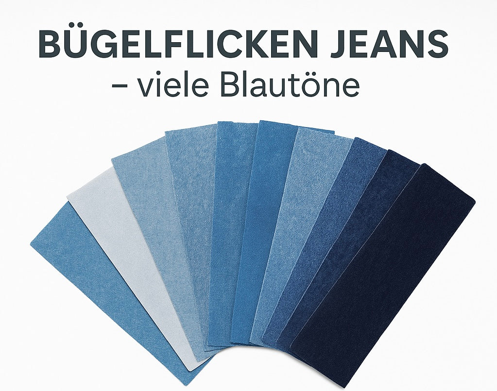 XXL Jeans Bügelflicken - Denim Aufbügler mit starkem Kleber