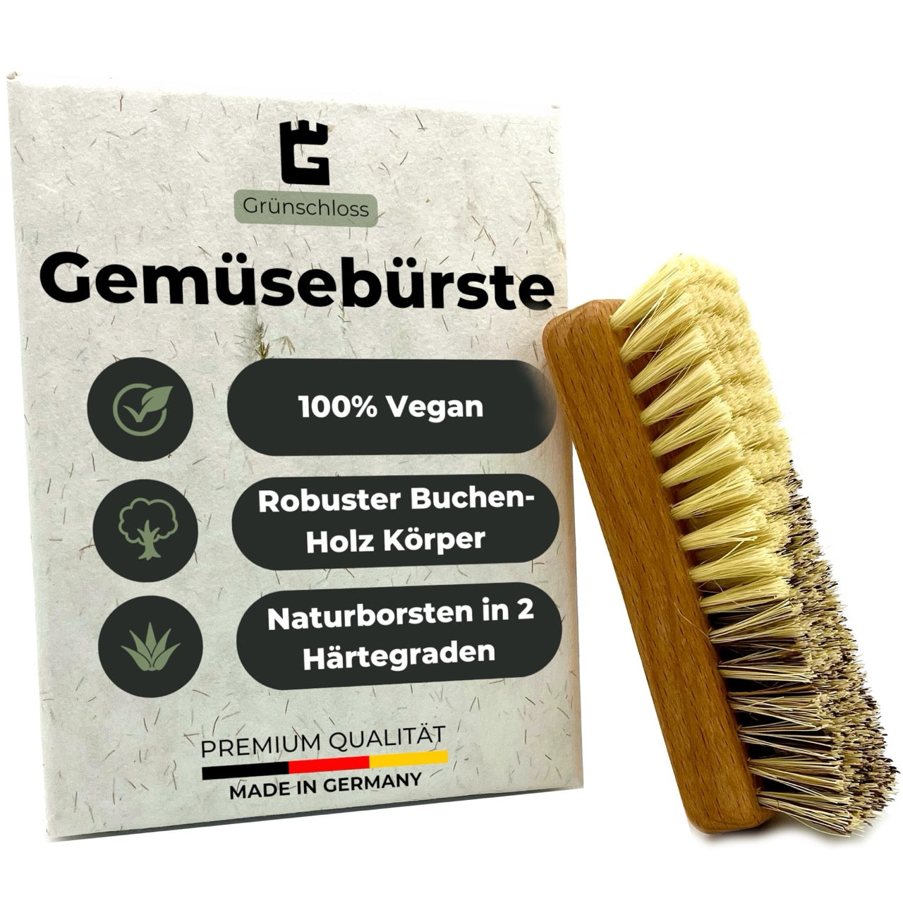 Gemüsebürste Holz zwei Härtegrade - Obst- & Gemüsereiniger