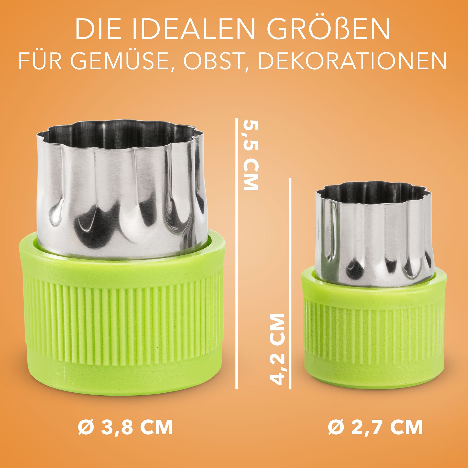 Edelstahl Ausstechformen für Gemüse Obst Gemüseausstecher - 9 Stück