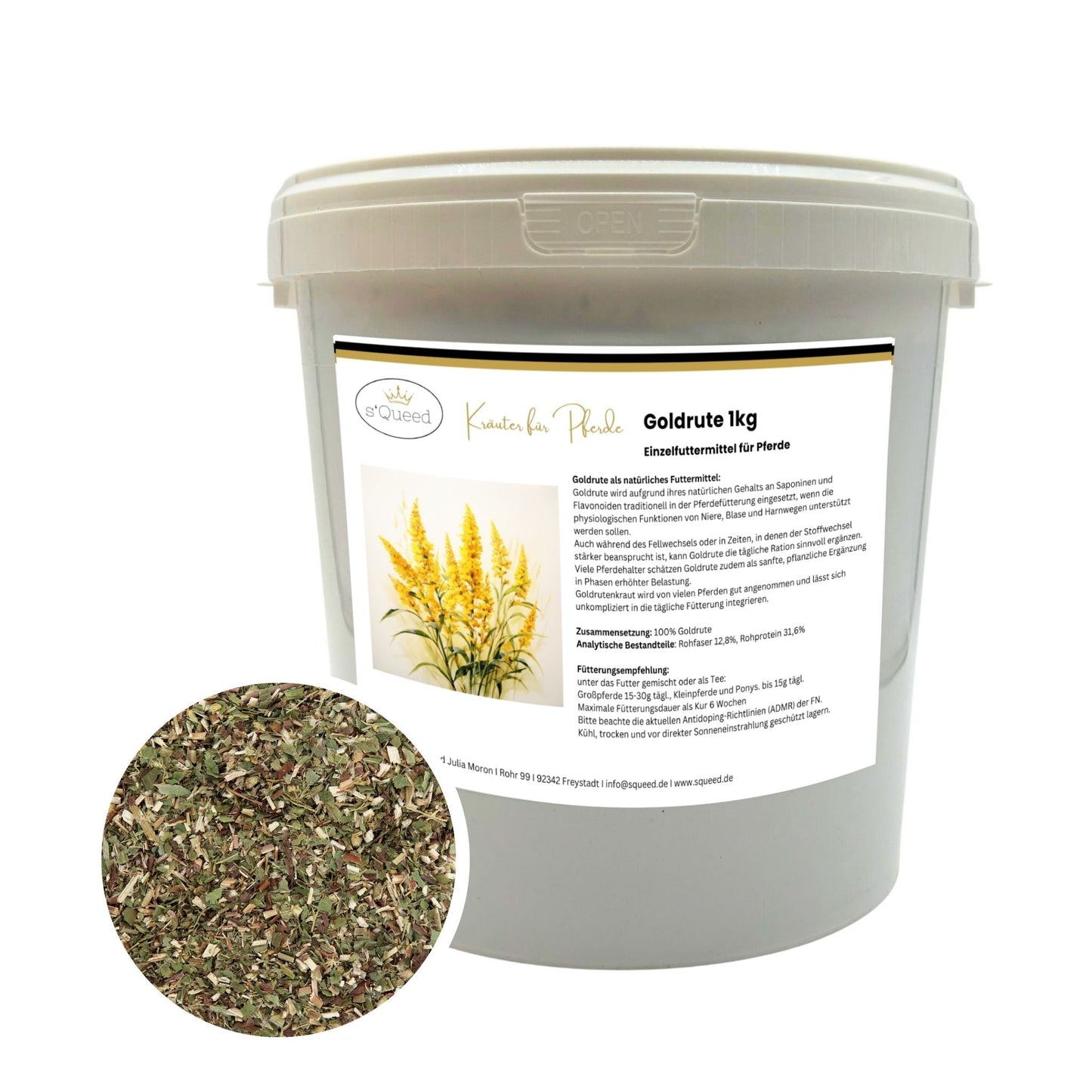Goldrute Pferd 1kg natürliche Unterstützung für Niere Blase und Stoffwechsel