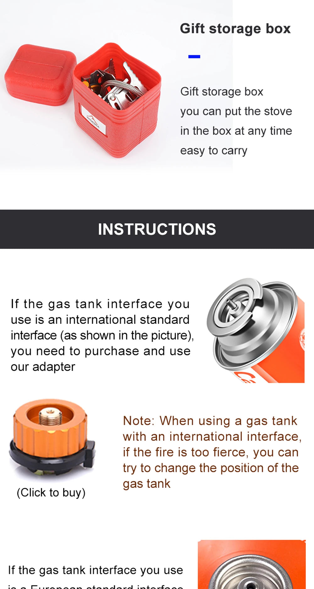 Robuster Camping Gasherd mit Zündung und Isobutan Brennstoff