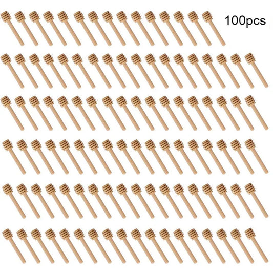 100er Set Holz-Honiglöffel mit langem Griff – natürlich, hygienisch, praktisch